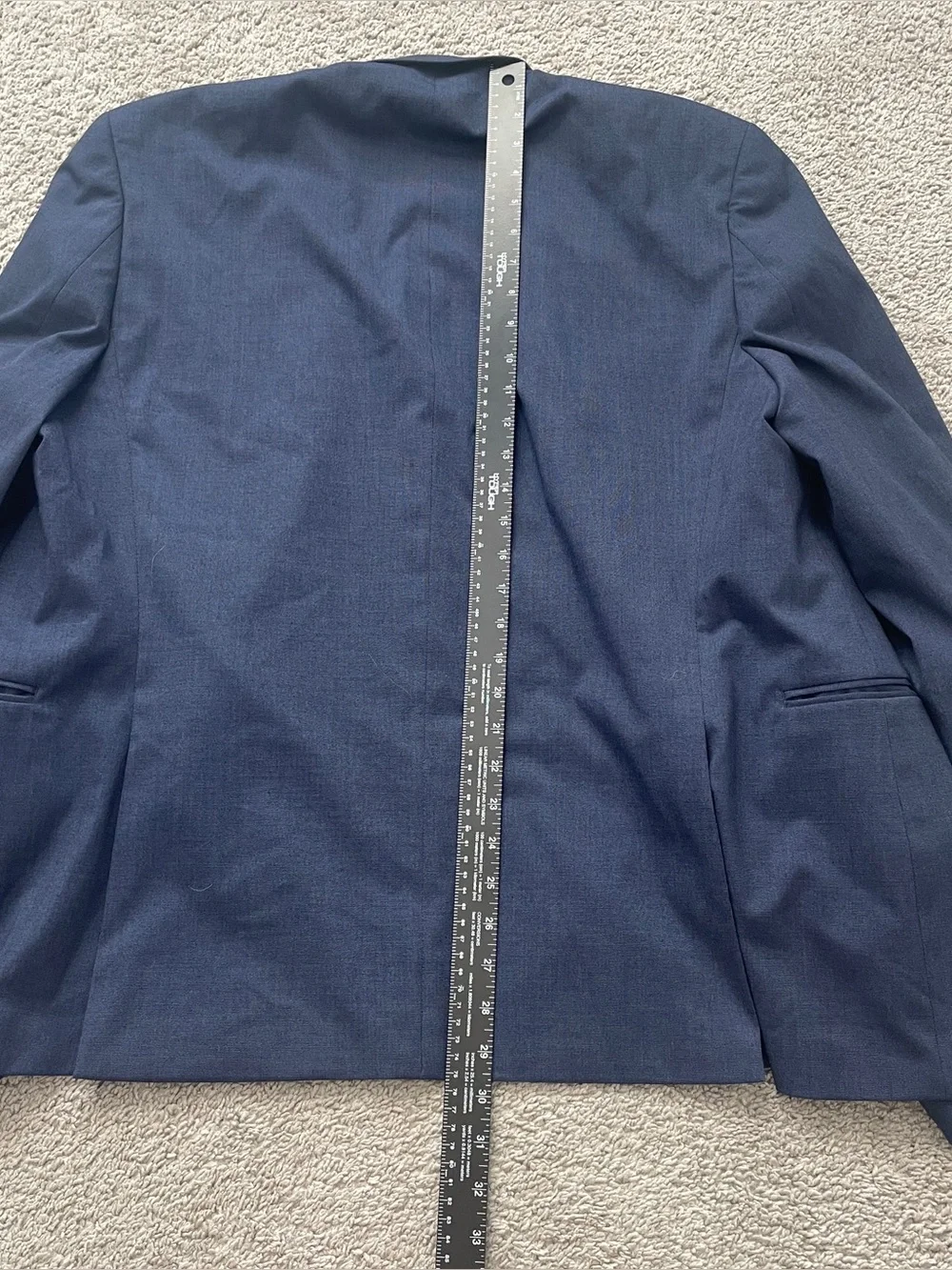 Alfani Mens Suit 2 Piece Blue Slim Fit Jacket 44R Pants 34x30 Stretch Macy's
